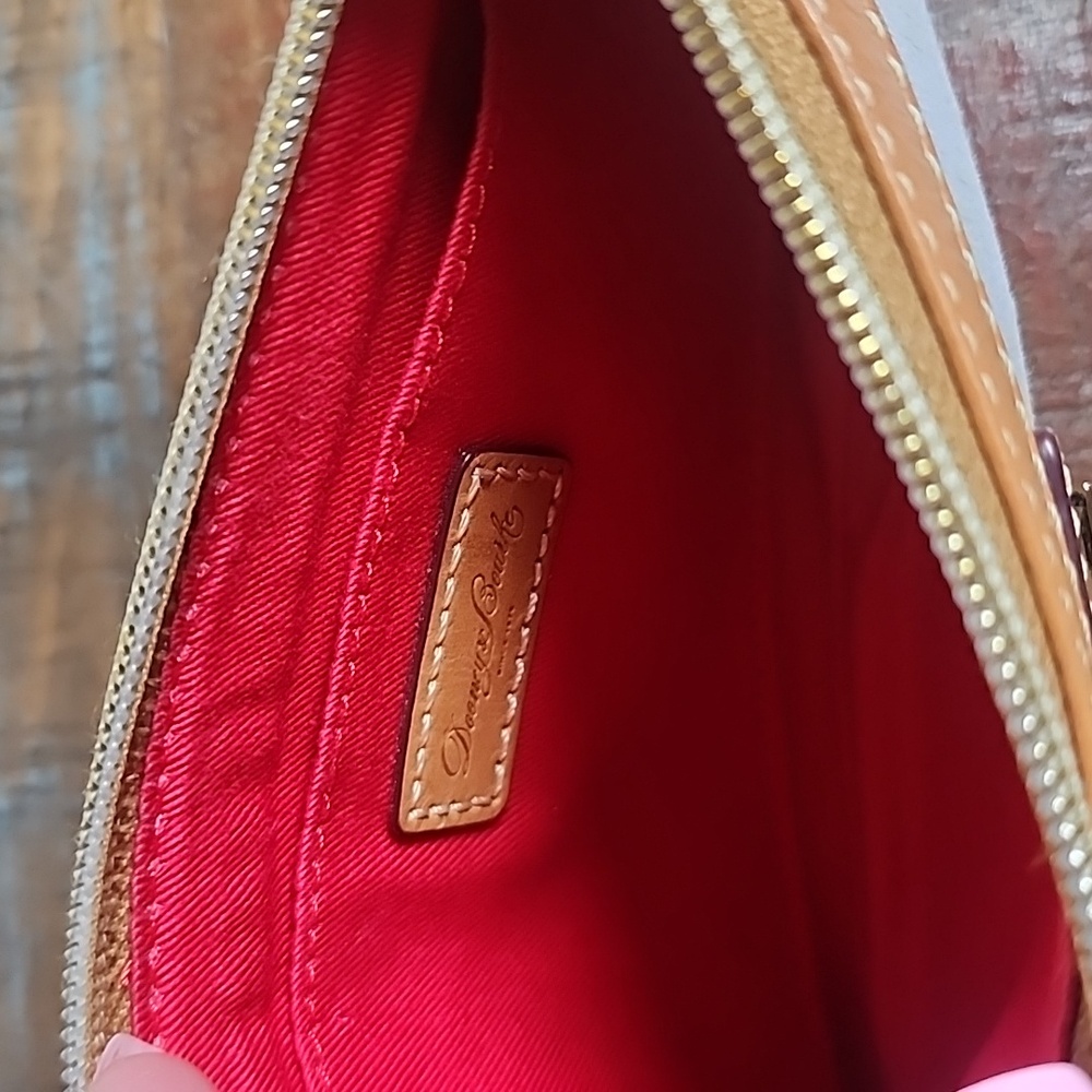Dooney And Bourke Lavender Leather Signature DB Wristlet Mini Purse Pouch - Picture 11 of 13